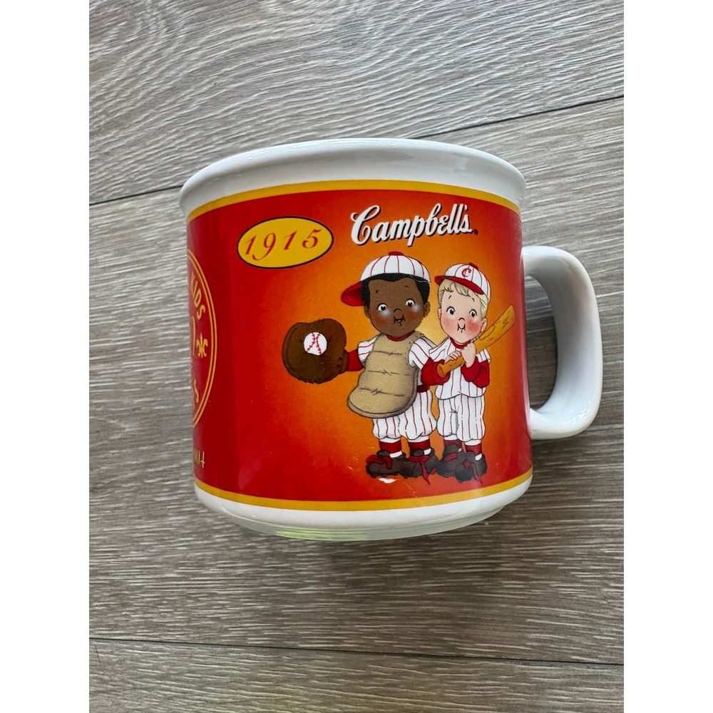 Campbells Kids 100 Years Anniversary Soup Mug Houston Harvest 2003 Red Ceramic